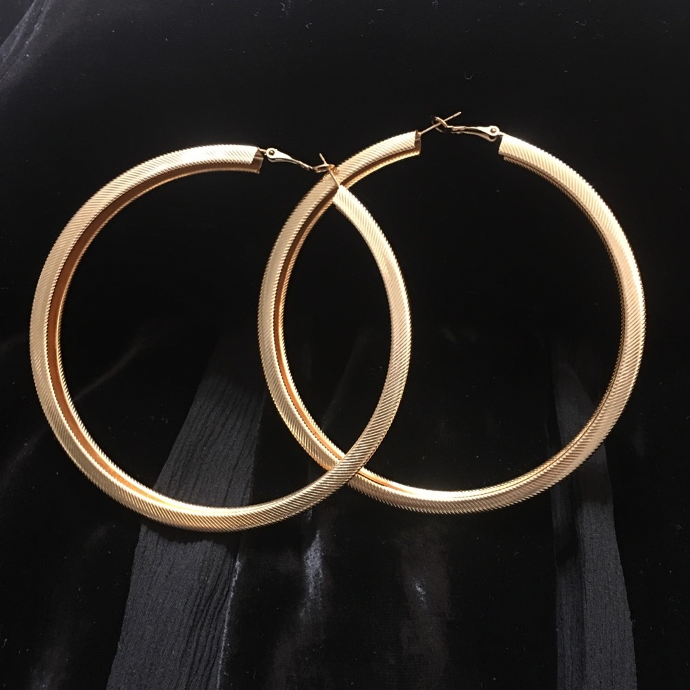 Faux gold hoop earrings light weight